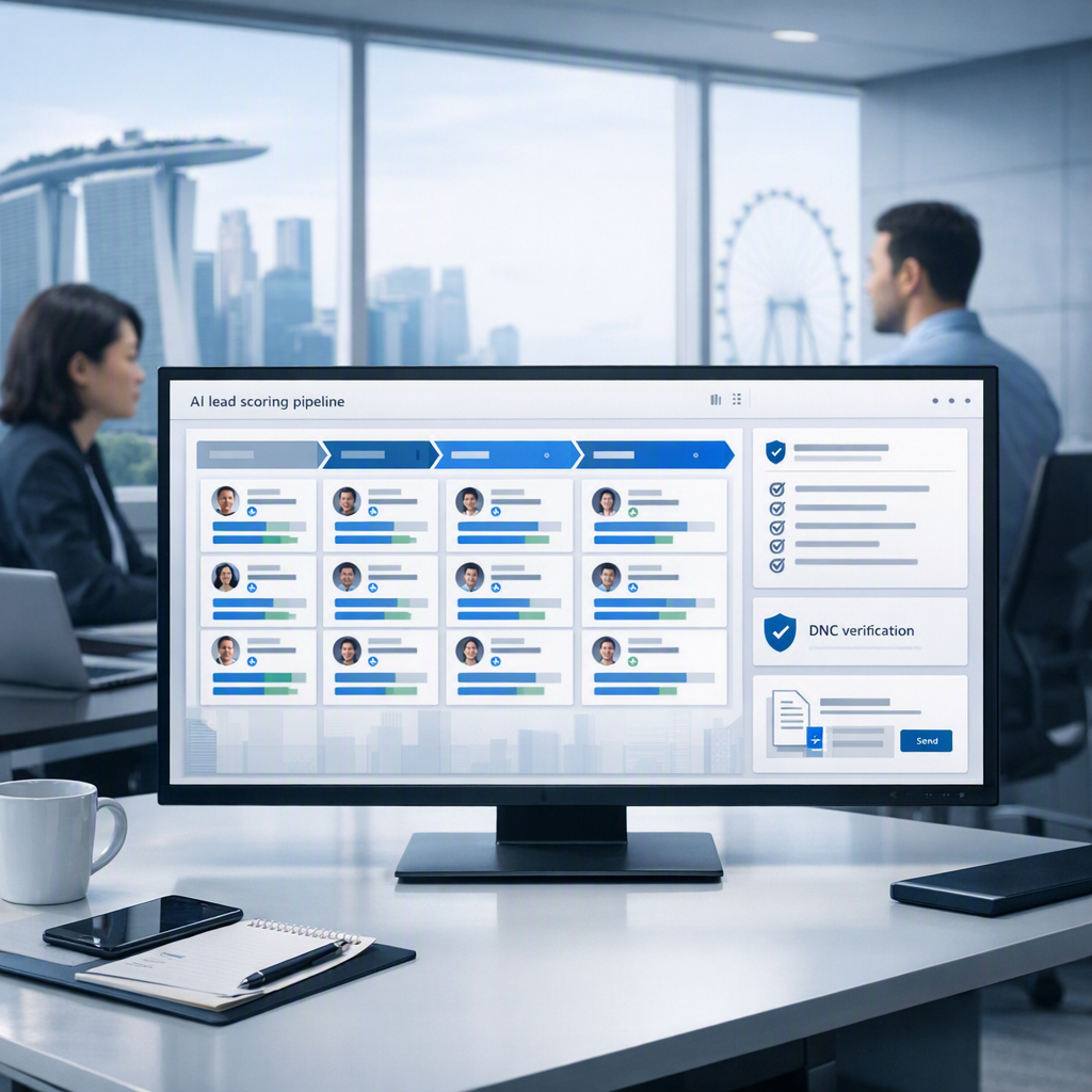 AI lead scoring workflows for Singapore B2B teams: PDPA-safe automation, DNC checks and PEPPOL-ready handoffs