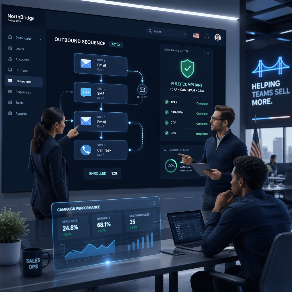 CAN-SPAM and TCPA–Compliant Outbound Sequences: HelloGrowthCRM Template for US B2B Sales Teams (United States)
