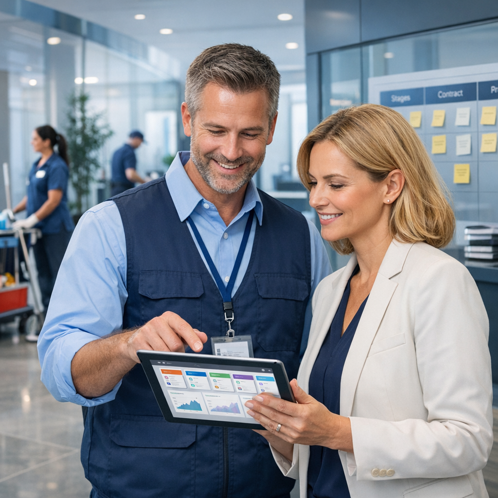 CRM for Commercial Cleaning Companies: Site Walkthroughs, Bid Follow-Ups, and Contract Renewal Pipelines