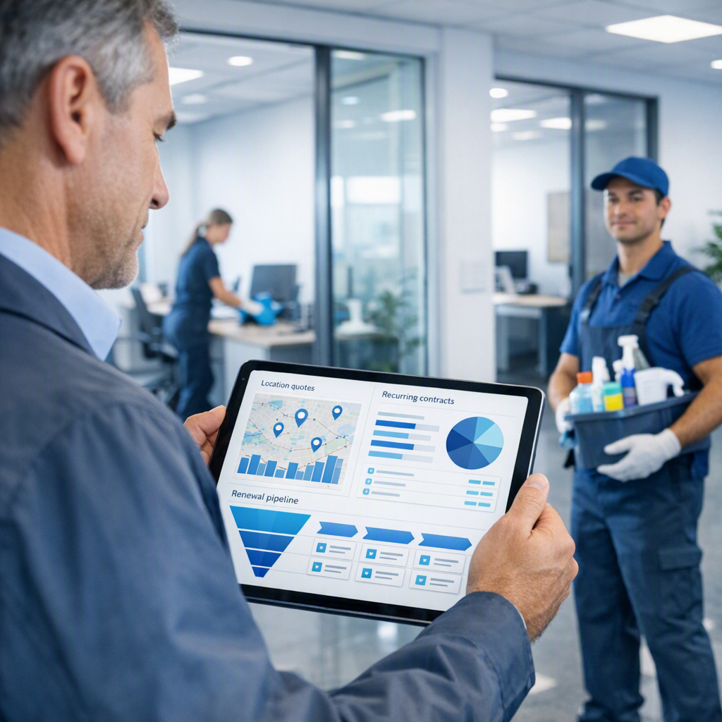 Cover image: CRM for Commercial Cleaning Companies: Site Walkthroughs, Multi-Location Quotes, and Contract Renewal Pipeline