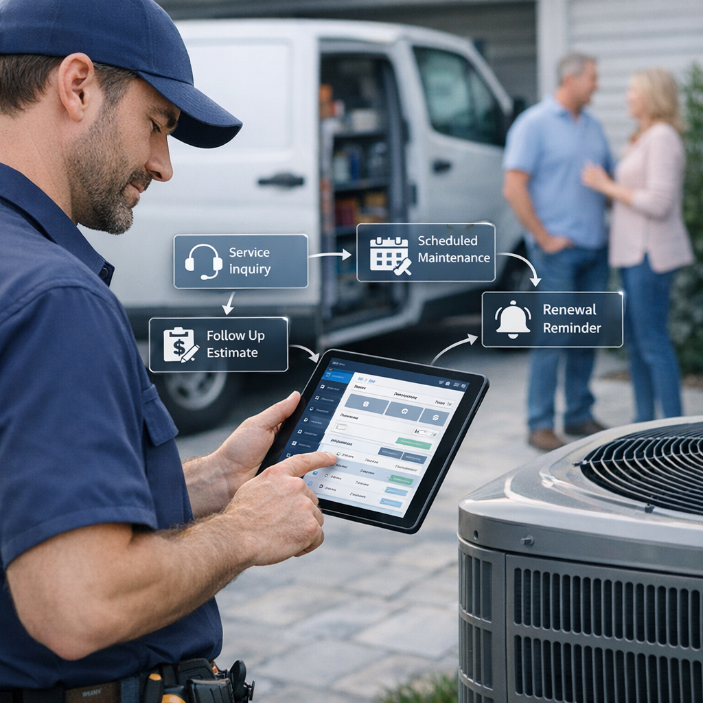 CRM for HVAC Contractors: From Service Inquiry to Estimate Follow-Up and Maintenance Renewal