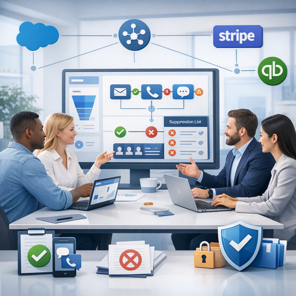 Cover image: HelloGrowthCRM CAN-SPAM & TCPA Sequence Template Kit for US Mid-Market Teams Using Salesforce, HubSpot, Stripe, and QuickBooks (United States)