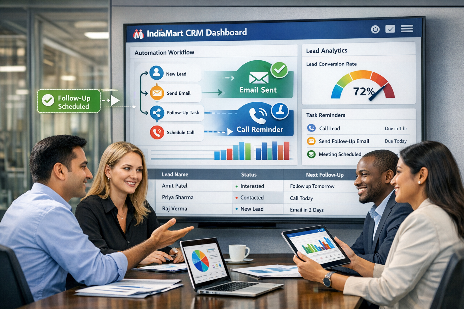 How to Automate Follow-Ups for IndiaMart Leads Using a CRM