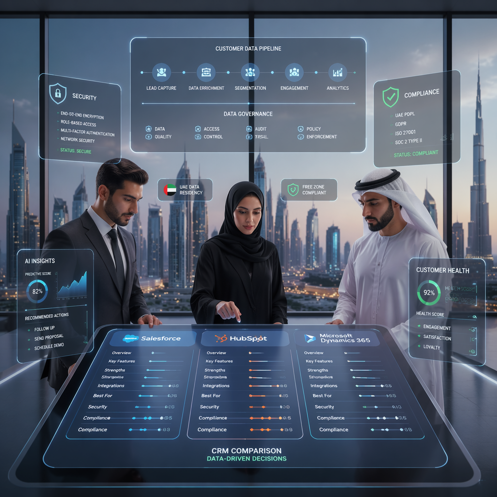 HubSpot vs Zoho CRM vs HelloGrowthCRM: Which CRM Fits UAE B2B Teams Navigating PDPL and Free‑Zone Data Rules?
