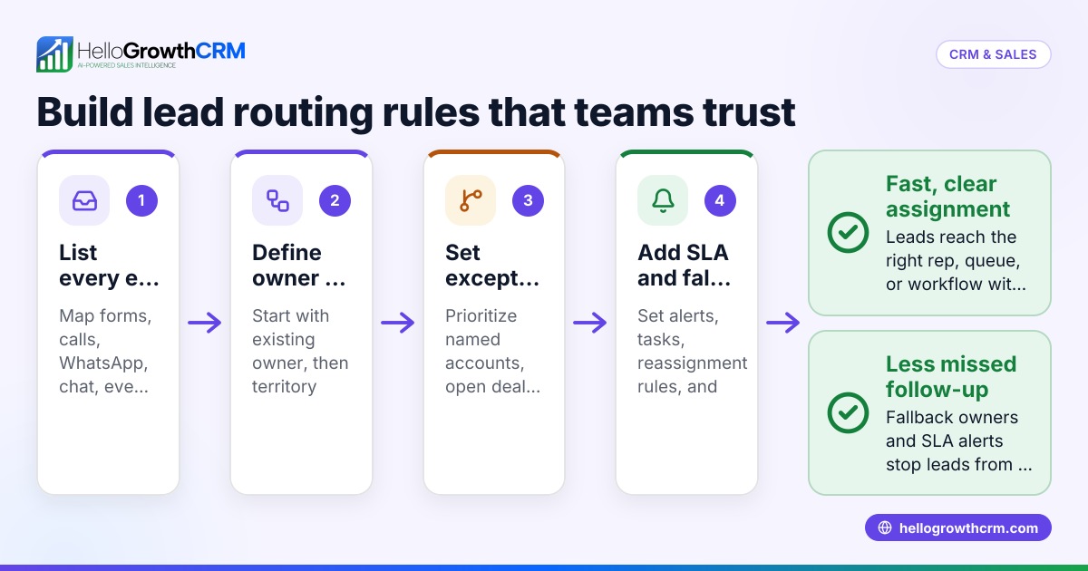 Cover image: CRM Lead Routing Rules for US B2B Sales Teams: Assign Website, Form, Phone, and WhatsApp Leads Faster in the United States