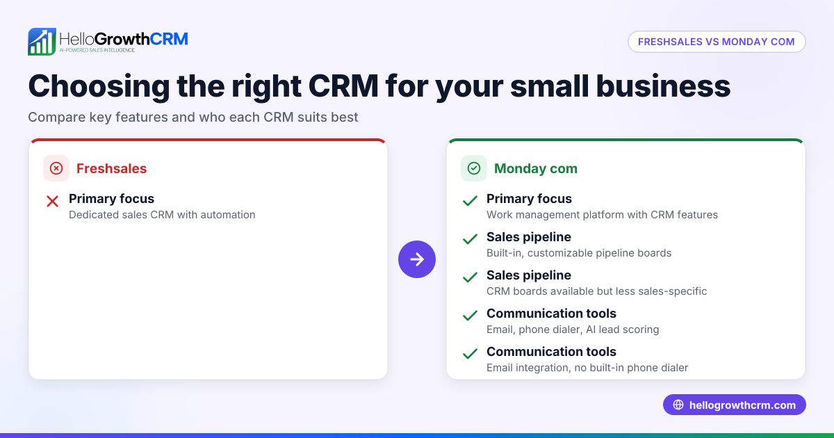 Freshsales vs Monday com: Choosing the Right CRM for Your Small Business