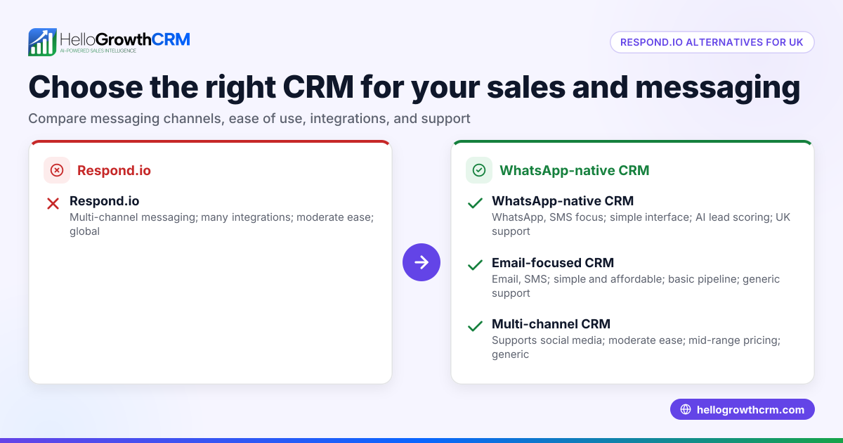 Choosing the right respond.io alternative for your UK small business