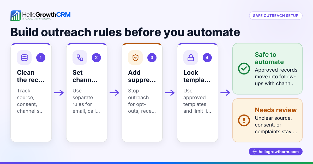 TCPA and CAN-SPAM CRM Setup for US B2B Sales Teams: How to Automate Email, Calling, and WhatsApp Follow-Ups Safely in the United States